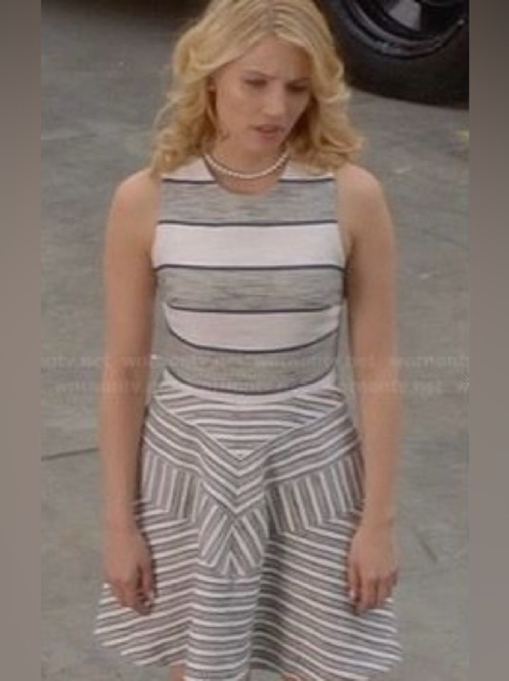 3.1 Phillip Lim Striped Sleeveless Dress in White and Navy Size 4